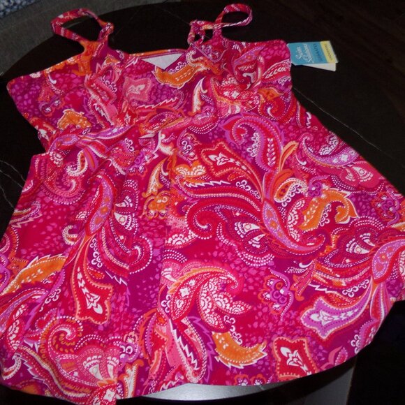 Swim Solution Swim Tankini Plus Size 16W Pink NWT $79 Underwire - Picture 3 of 5